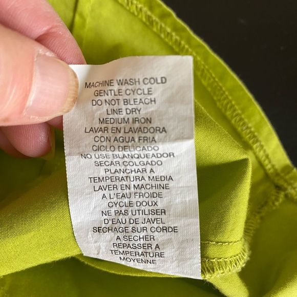 Bebe lime citrus green blouse button up top with belt and ruffles women’s size M - Picture 6 of 12